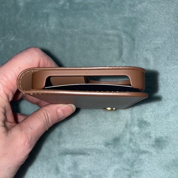 Coach Tan Folio Case with Gold Accent - Picture 9 of 16